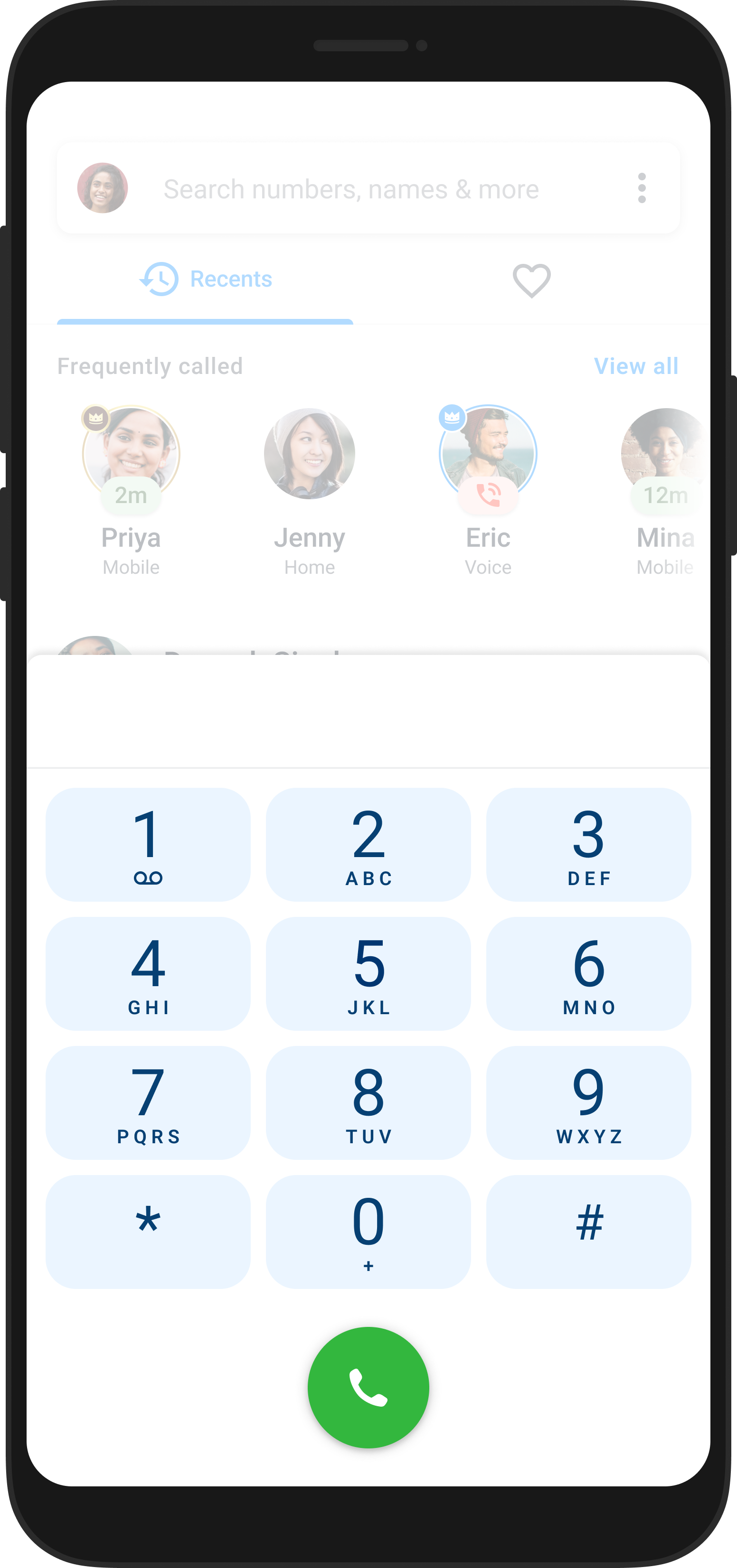 Phone screen showing how the Truecaller works