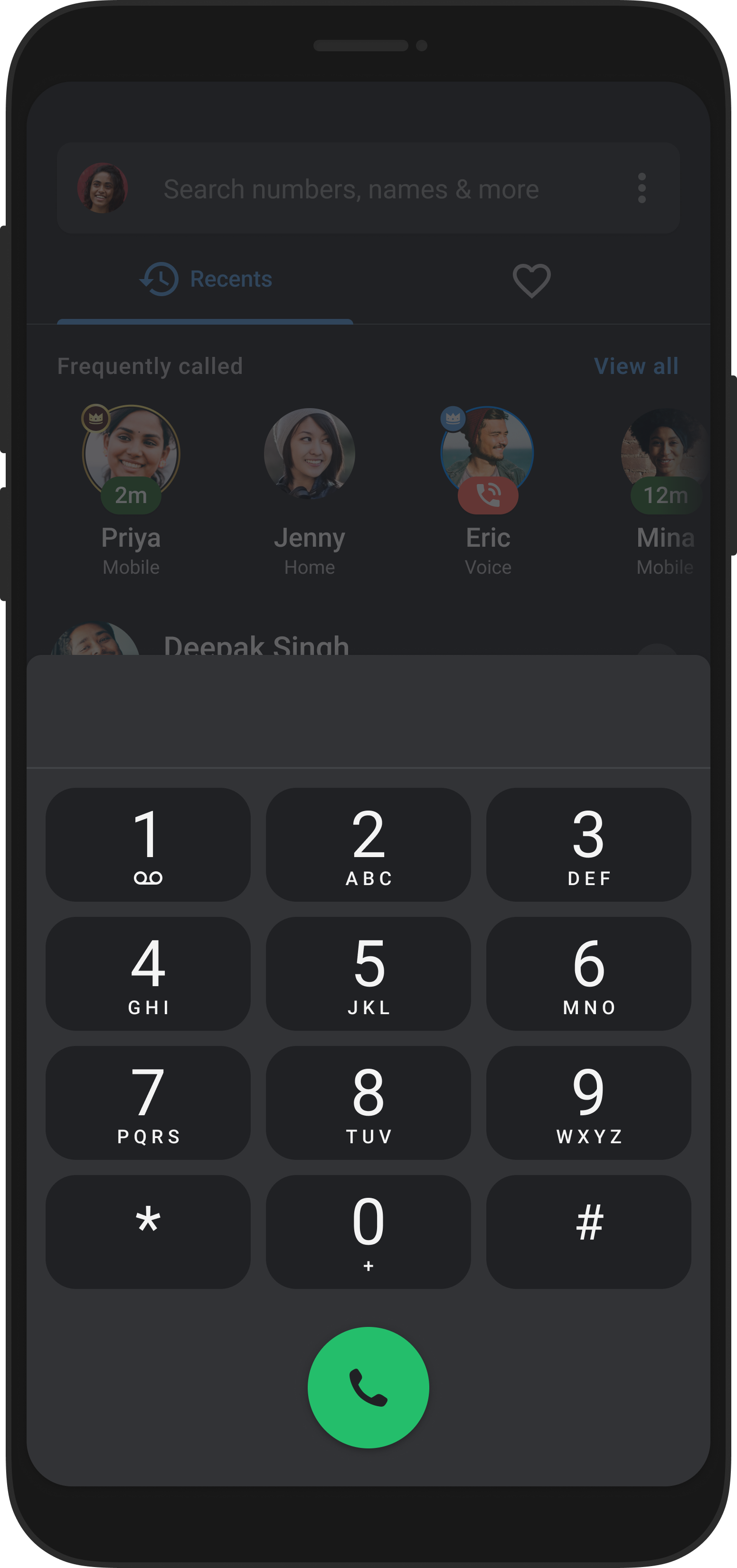 Dark phone screen showing how the Truecaller works