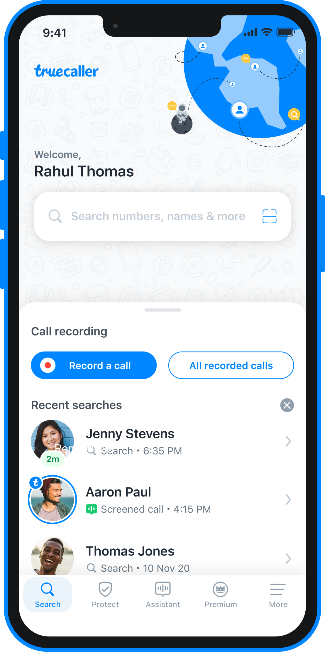 call recording option in Truecaller app