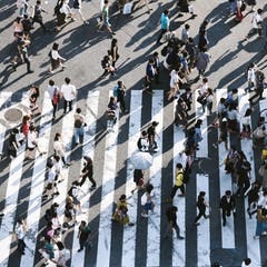 people crossing a cross walk