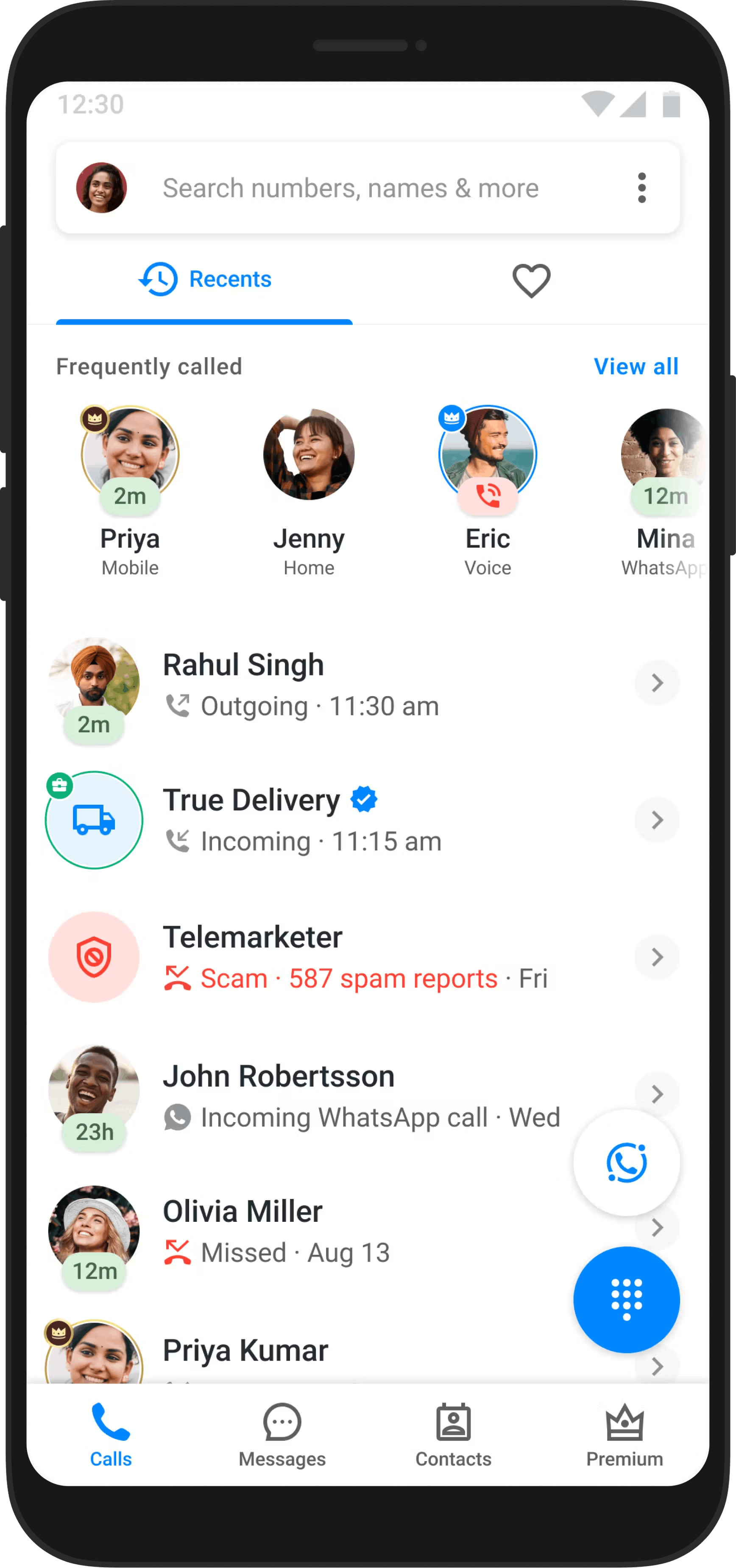 Call Logs in Truecaller for Android