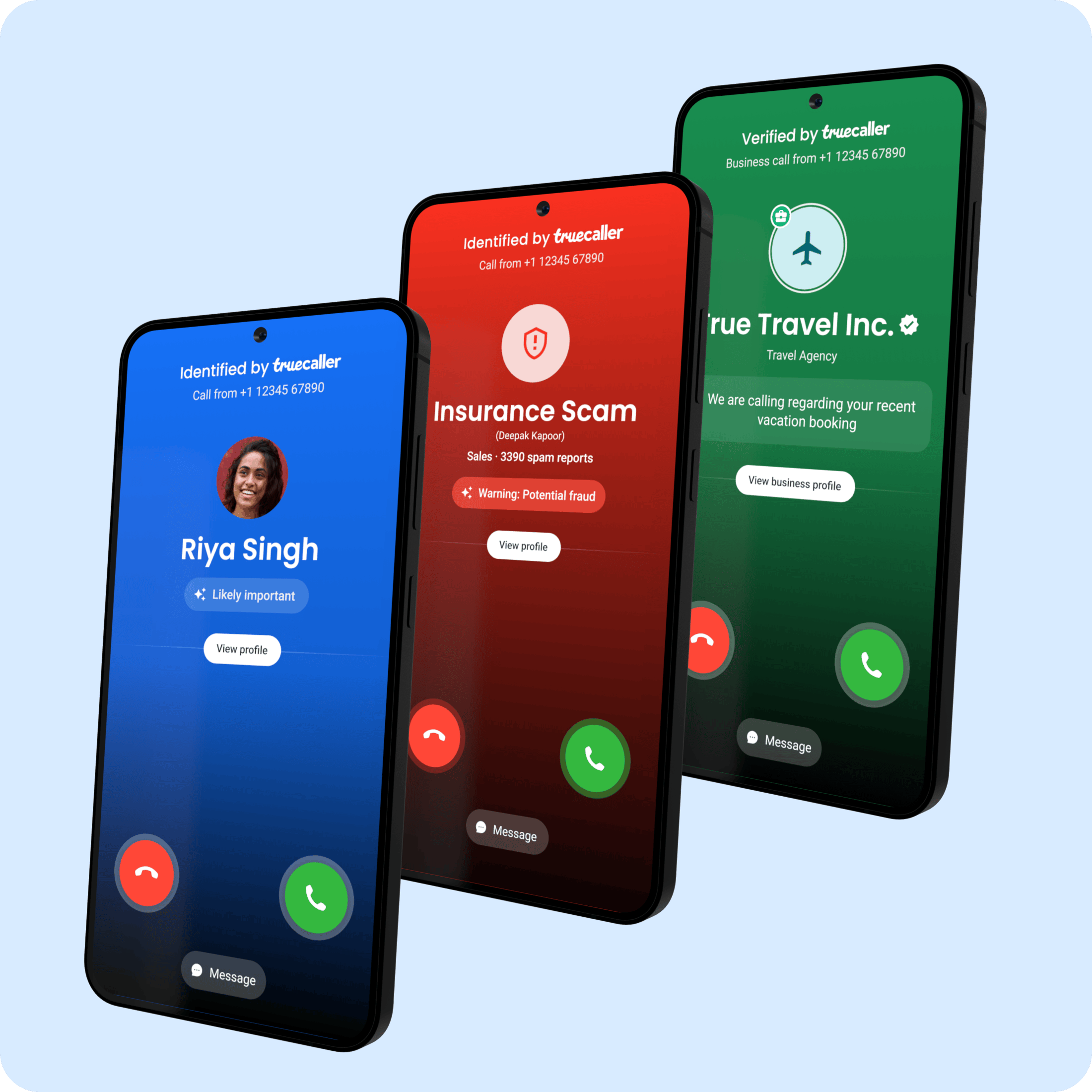 Traffic Light Caller IDs of Truecaller