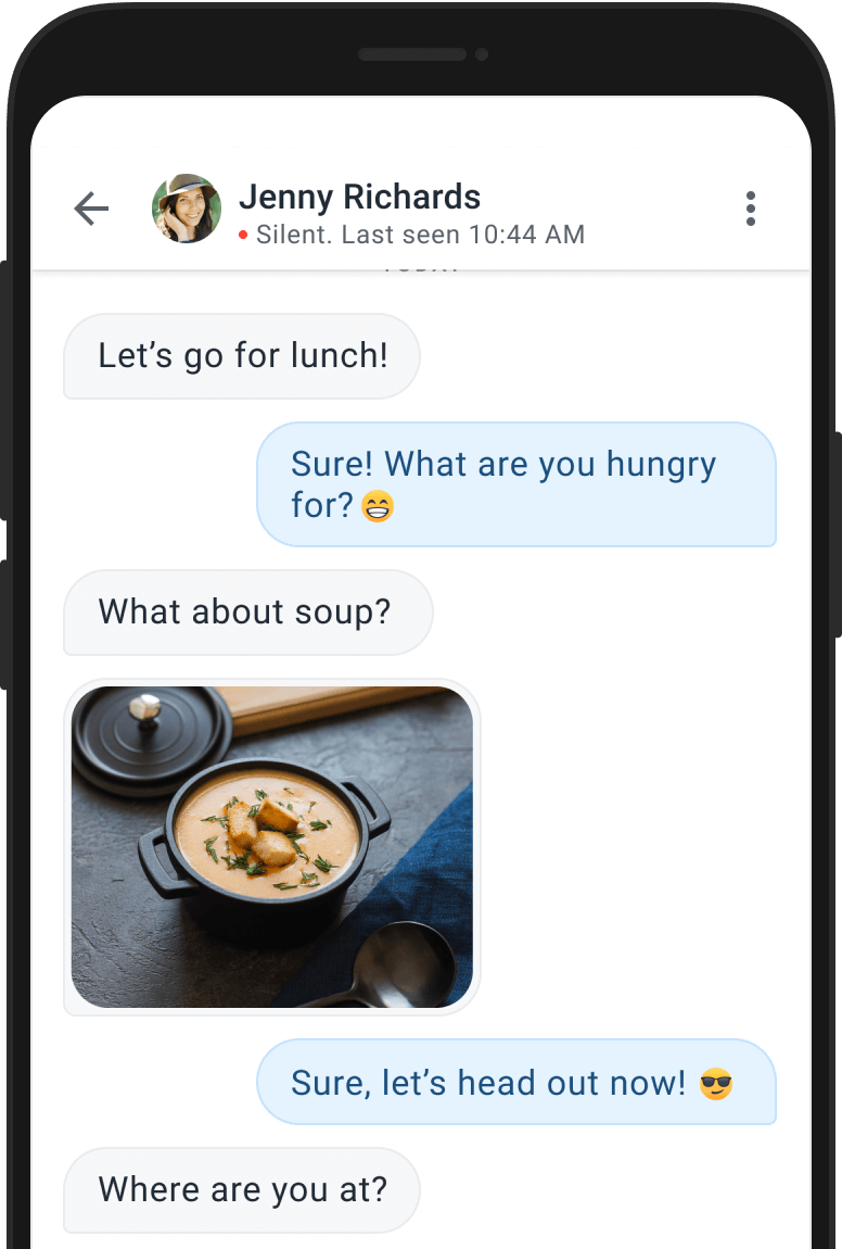 a phone showing a message conversation inside the truecaller app